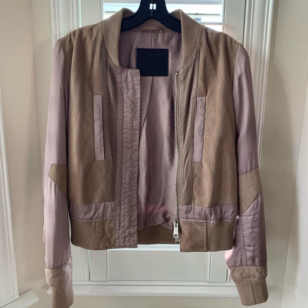 AllSaints Leather Suede Bomber